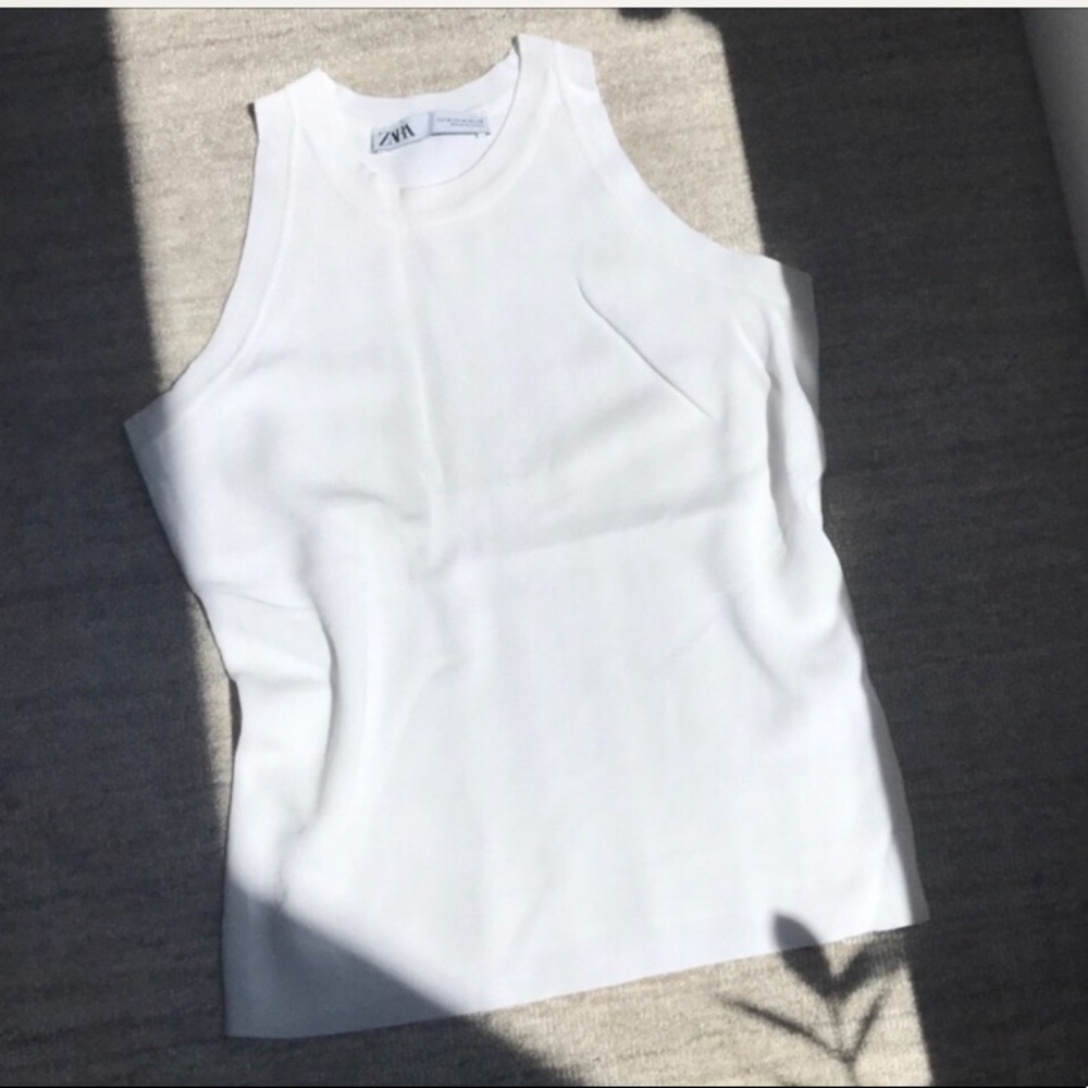 COPY - Zara Extra Fine Knit High Neck Sleeveless …